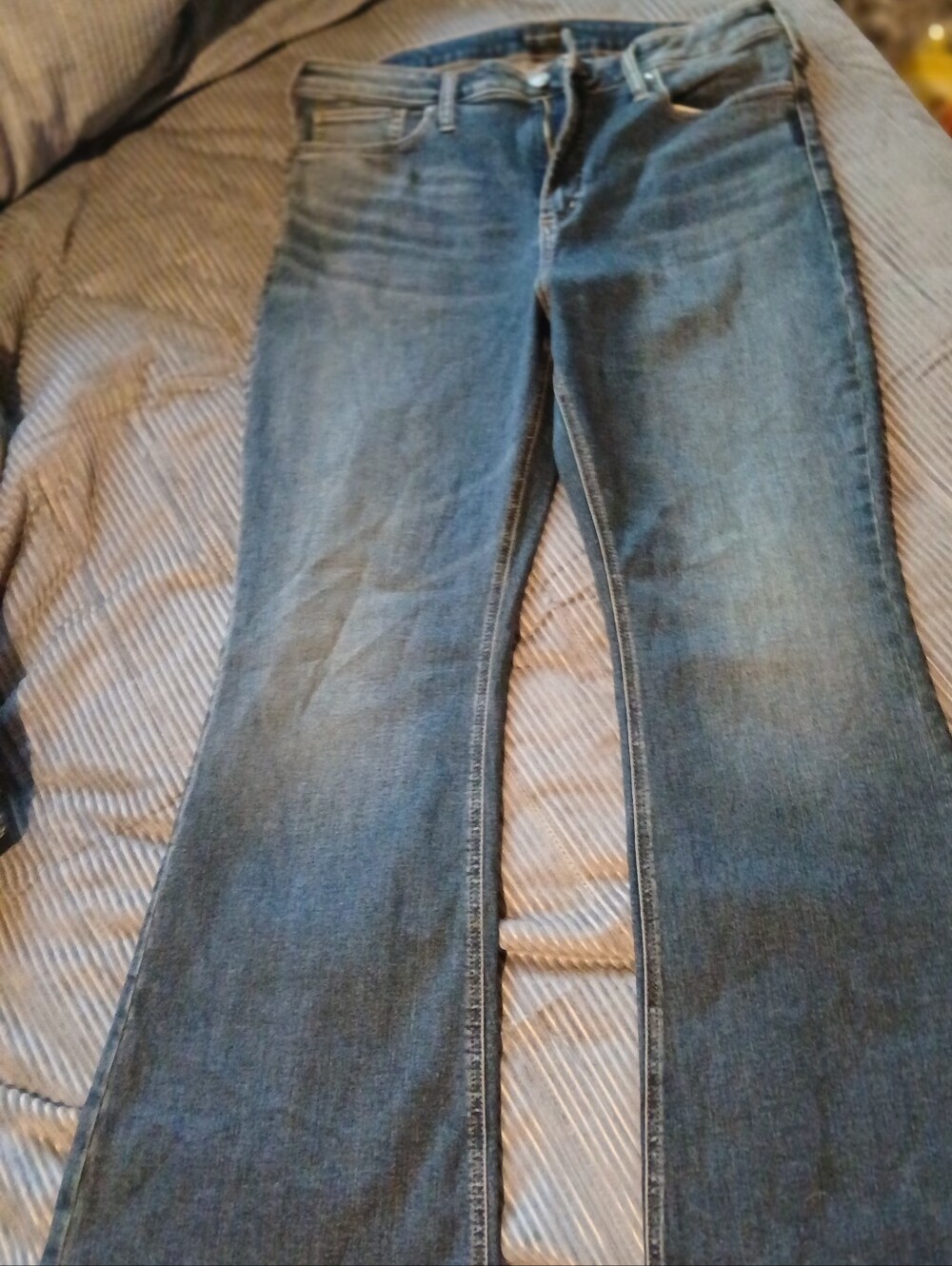Silver Jeans Dark Blue Flare Stretch Denim Pants
